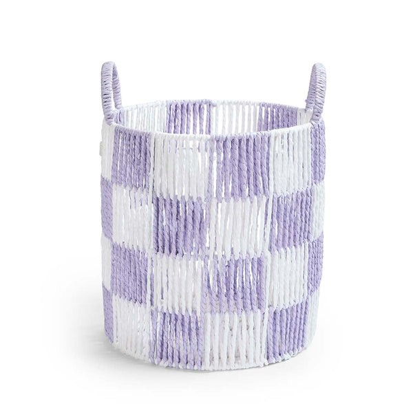 Checkerboard Medium Storage Basket (Lilac)