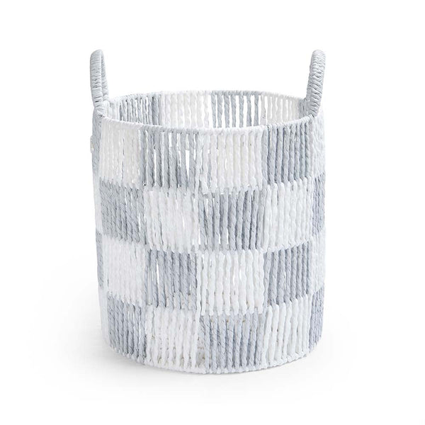 Checkerboard Medium Storage Basket (Powder Blue)