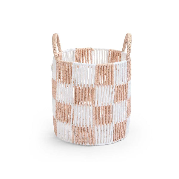 Checkerboard Small Storage Basket (Nude)