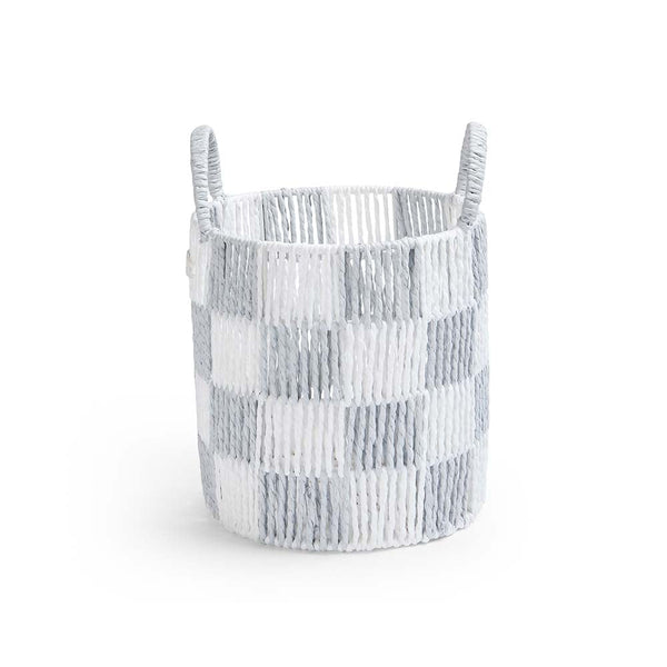 Checkerboard Small Storage Basket (Powder Blue)