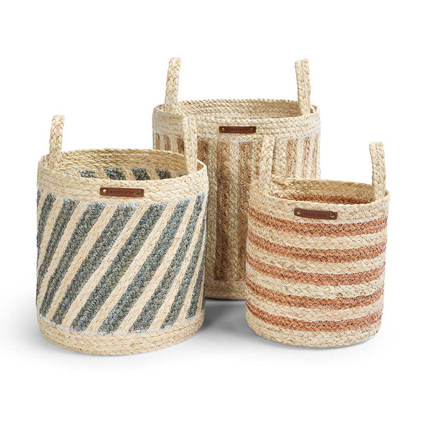 Maize Stripe Storage Basket Set of 3 (Natural)