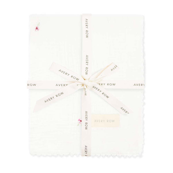 Embroidered Muslin Blanket (Anemone)