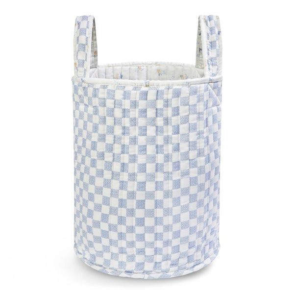 Large Quilted Reversible Storage Basket (Coastline / Waves)