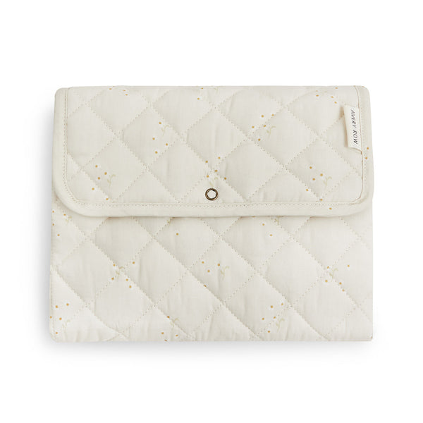 Cotton Travel Baby Changing Mat (Wild Chamomile)