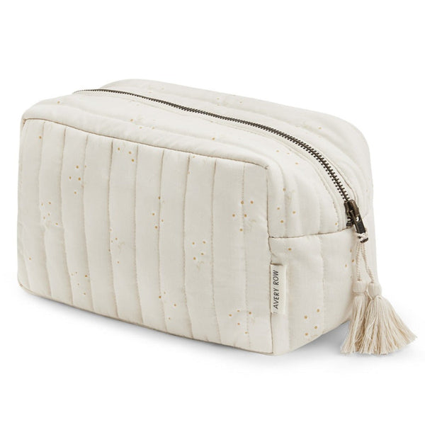 Cotton Quilted Nappy Pouch or Wash Bag (Wild Chamomile)
