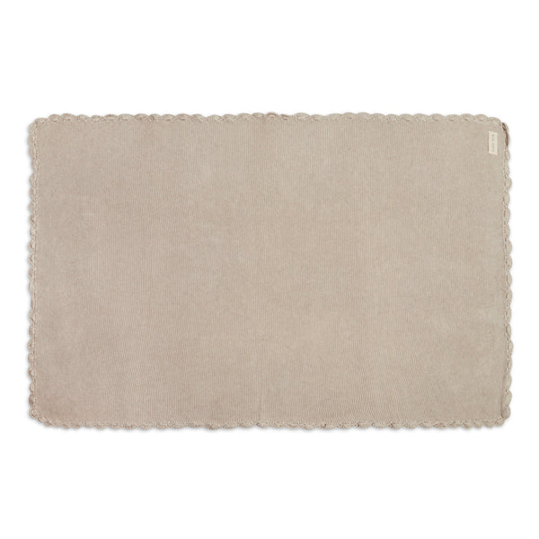 Scallop Organic Cotton Knit Blanket (Stone)