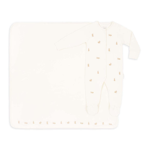 New Baby Sleepsuit and Blanket Gift Set (Bunny)