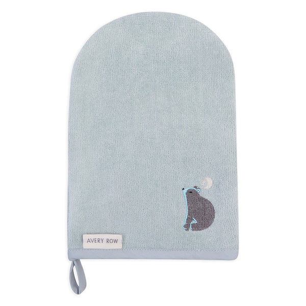 Bear Print Organic Cotton Bath Mitt