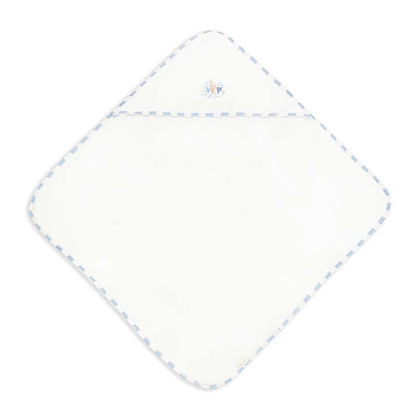 Organic Cotton Bunny Embroidered Hooded Towel (Coastline)