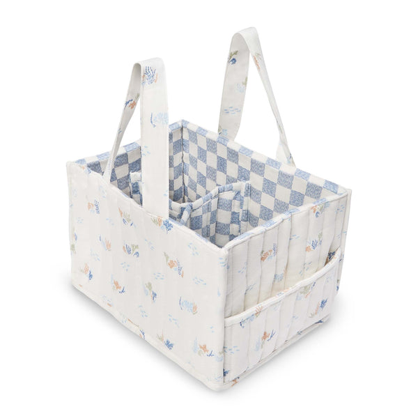 Quilted Nappy Caddy Organiser (Coastline)