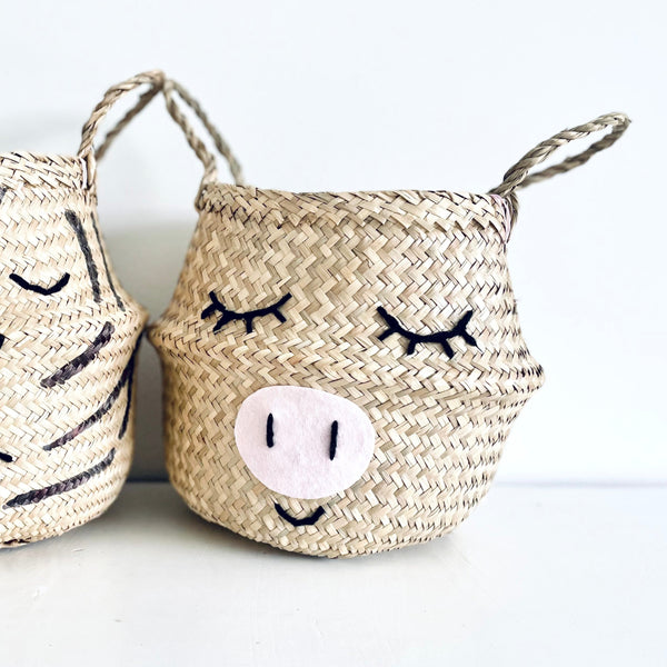 Piggy Handwoven Storage Basket (Small)