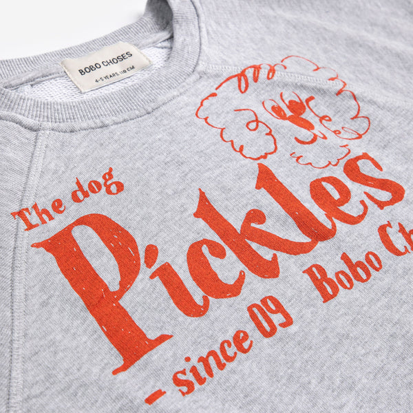 Pickles The Dog Sleeveless Cotton Sweatshirt (Heather Grey)