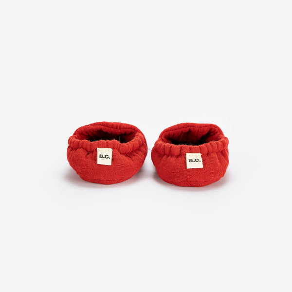 Strawberry Print Organic Cotton Baby Slippers