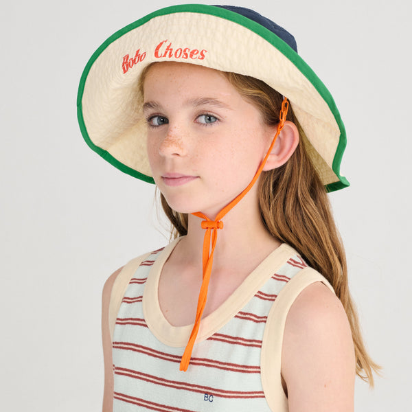 Bobo Choses Block Colour Bucket Hat (Navy Blue)