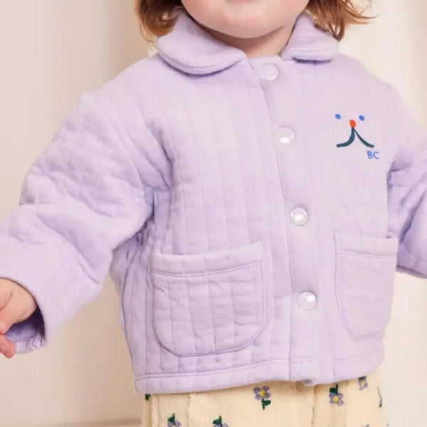 Baby Funny Face Quilted Buttoned Sweatshirt Jacket - Bobo Choses