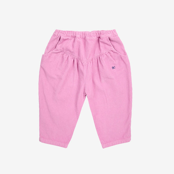 Pink Corduroy Cropped Trousers