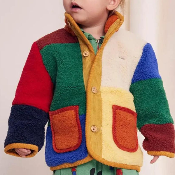 Baby Colour Block Sheepskin Jacket