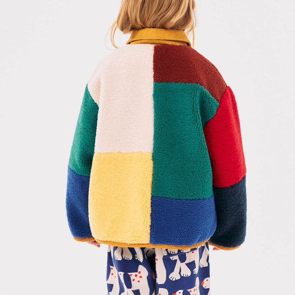 Colour Block Sheepskin Jacket