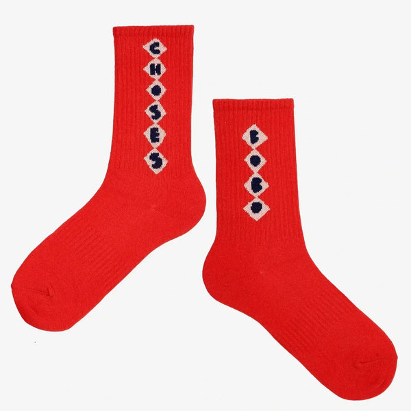 Bobo Diamonds Long Socks (Red)