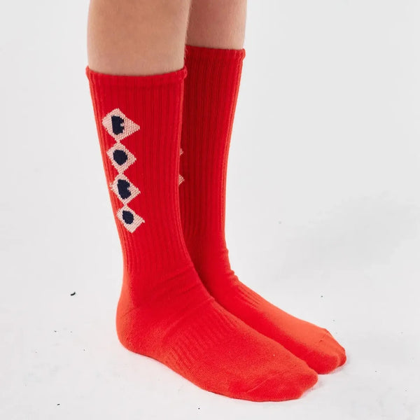 Bobo Diamonds Long Socks (Red)