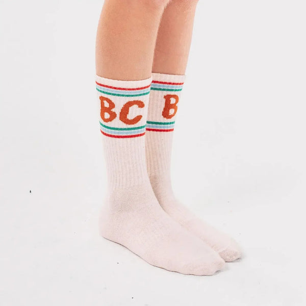 B.C Shadow Long Sport Socks (White)