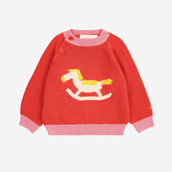Rocking Horse Print Cotton Knitted Jumper