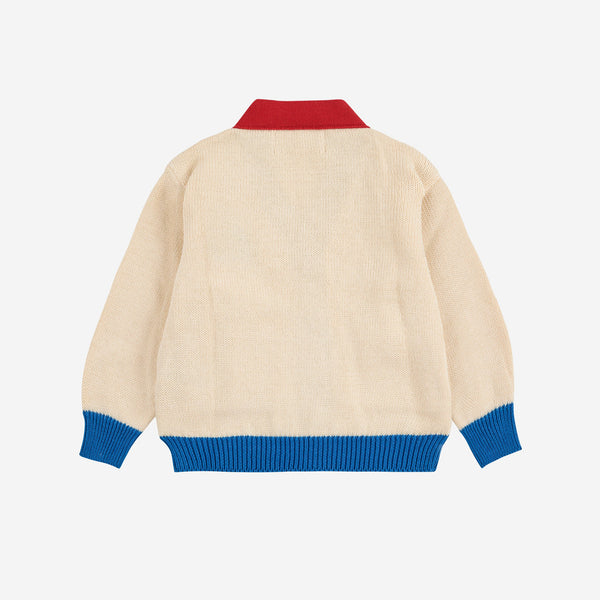 Bobo Choo Choo Cotton V Neck Block Colour Cardigan