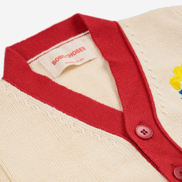 Bobo Choo Choo Cotton V Neck Block Colour Cardigan