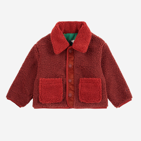 La Oca All Over Print Reversible Baby Sheepskin Jacket
