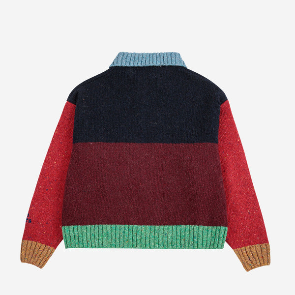 Bobo Choses Colour Block Collar Knit Cardigan