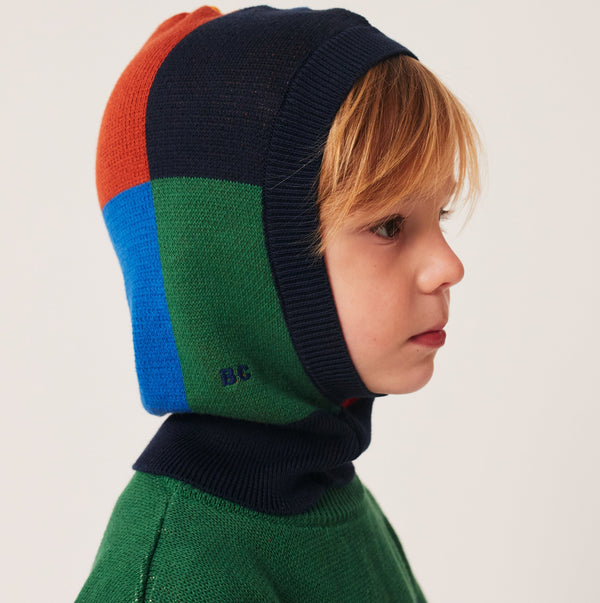 Multicolour Tiles Cotton Knitted Balaclava