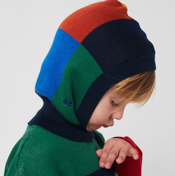Multicolour Tiles Cotton Knitted Balaclava