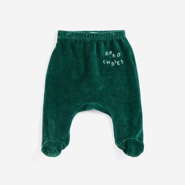 Bobo Choses Velvet Footed Baby Leggings (Green)