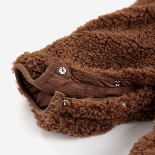 Bobo Choses Sheepskin Borg Pramsuit Overall (Dark Brown)