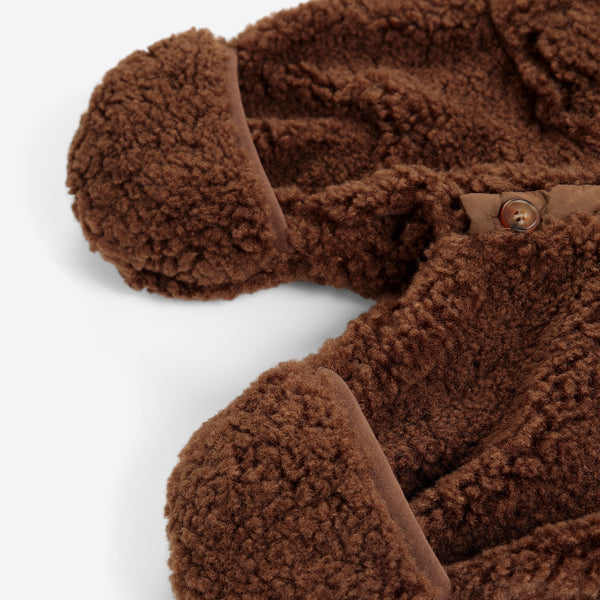 Bobo Choses Sheepskin Borg Pramsuit Overall (Dark Brown)