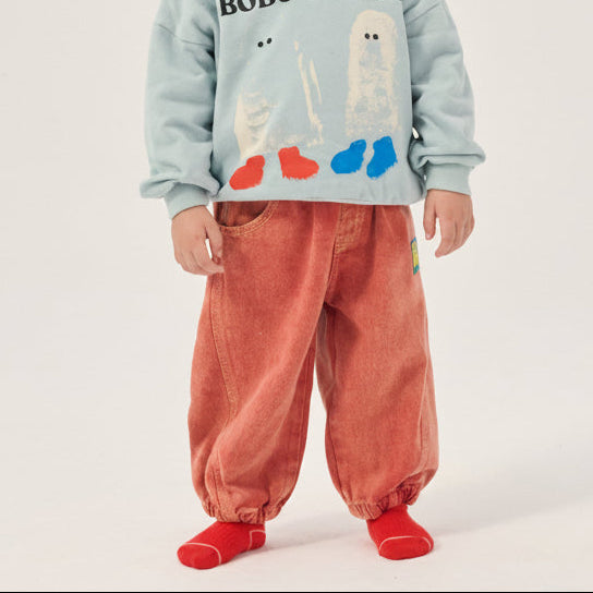Booo Bo Choses Tag Baby Cotton Denim Pants (Red)