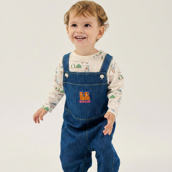 Booo Bo Choses Tag Denim Baby Dungaree Overalls (Midnight Blue)