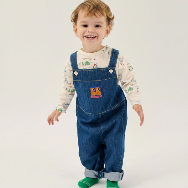 Booo Bo Choses Tag Denim Baby Dungaree Overalls (Midnight Blue)