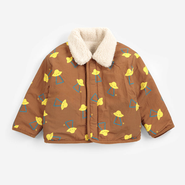 Pixel Abduction Reversible Baby Sheepskin Jacket (Brown)