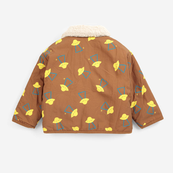Pixel Abduction Reversible Baby Sheepskin Jacket (Brown)
