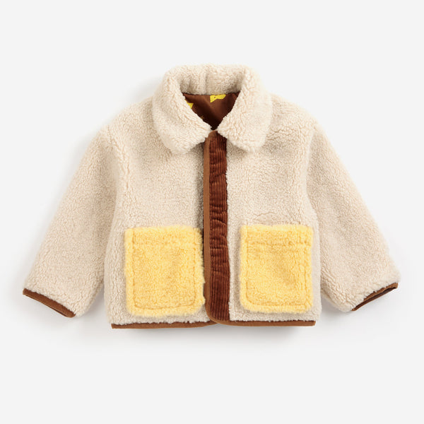 Pixel Abduction Reversible Baby Sheepskin Jacket (Brown)