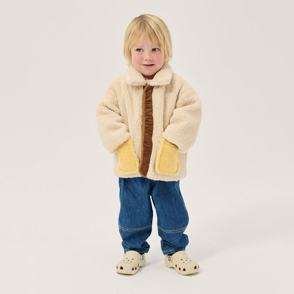 Pixel Abduction Reversible Baby Sheepskin Jacket (Brown)