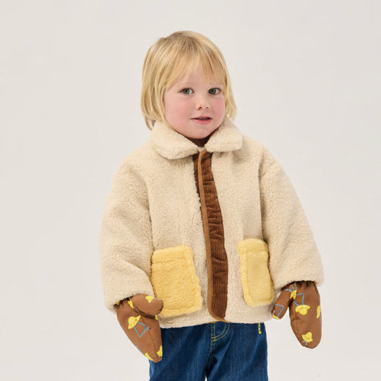 Pixel Abduction Reversible Baby Sheepskin Jacket (Brown)