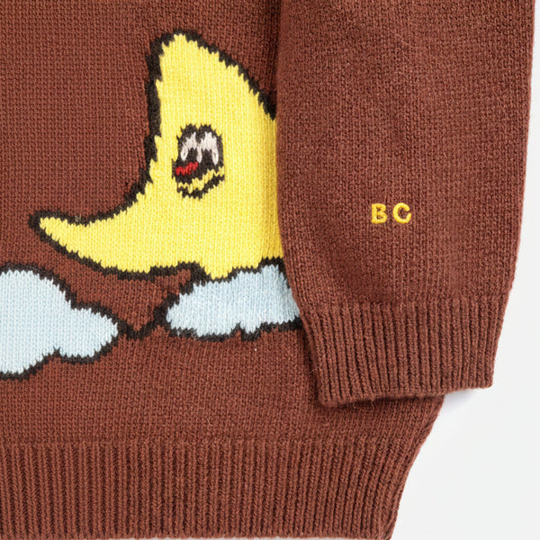 Mush Monster Duo Zipped Knitted Cardigan (Dark Brown)