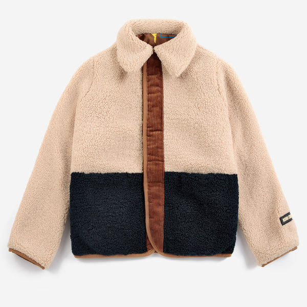 Pixel Abduction All Over Reversible Borg Jacket (Brown)