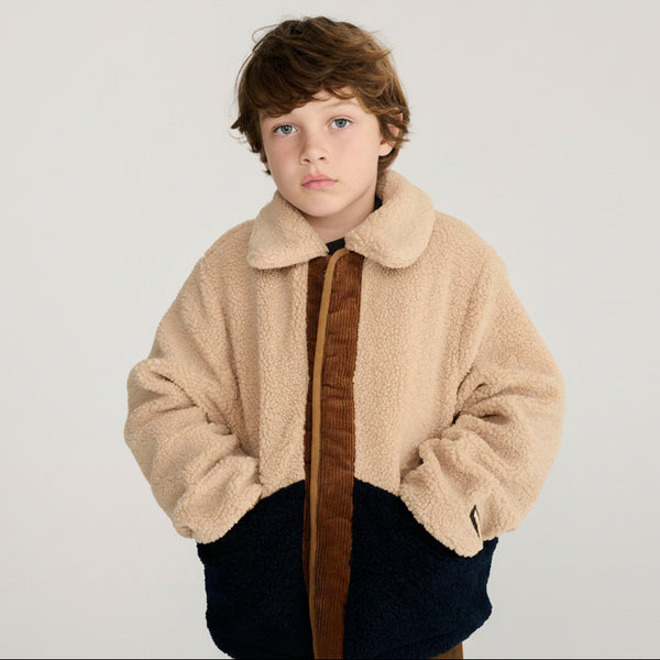 Pixel Abduction All Over Reversible Borg Jacket (Brown)