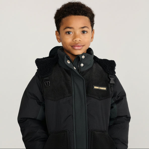 Bobo Choses Padded Puffer Hooded Anorak Coat (Midnight Blue)