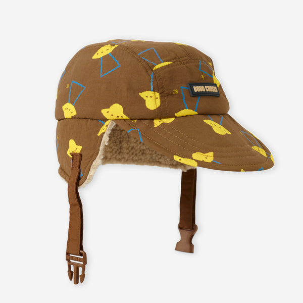 Pixel Abduction All Over Winter Cap with Chin Strap (Brown)