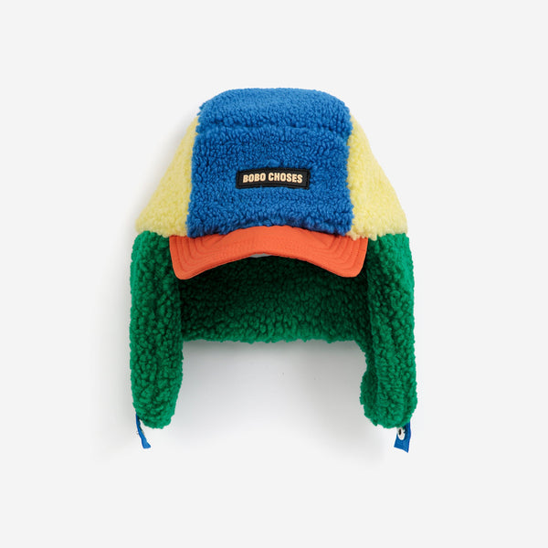 Bobo Choses Colour Block Sheepskin Baby Chapka