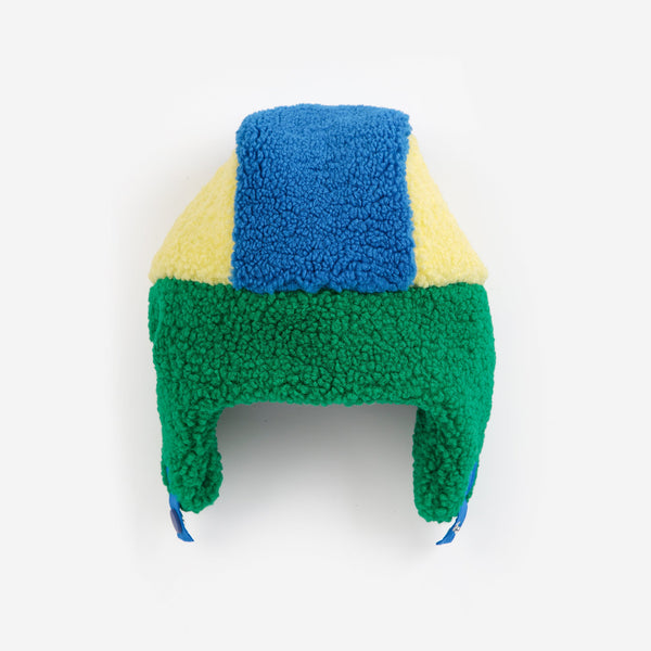 Bobo Choses Colour Block Sheepskin Baby Chapka